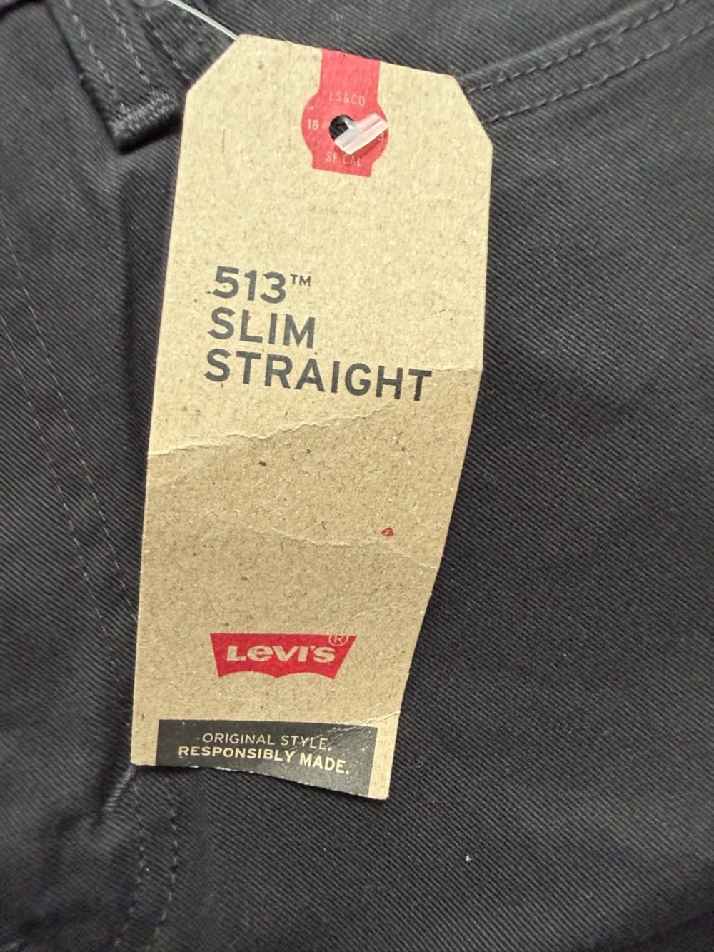 Levi’s 513 Slim Straight Jeans Men’s 34x30 Black Stretch Denim NWT - Picture 4 of 7